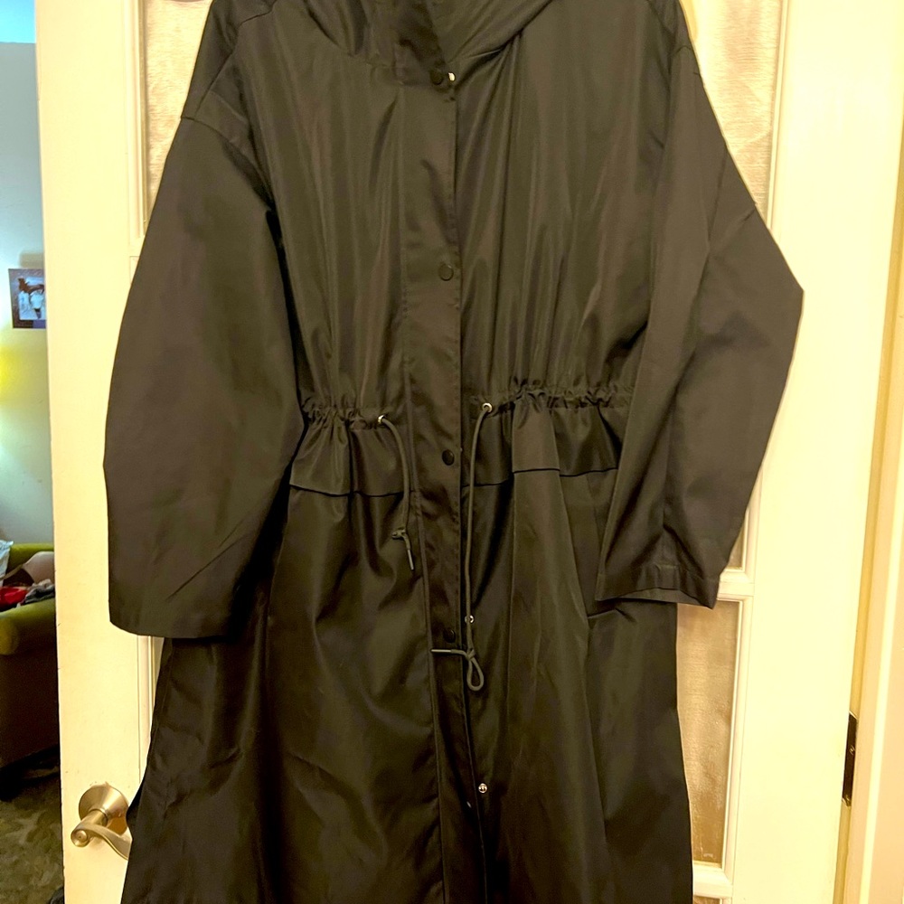 Nordstrom rack, knee length raincoat in black